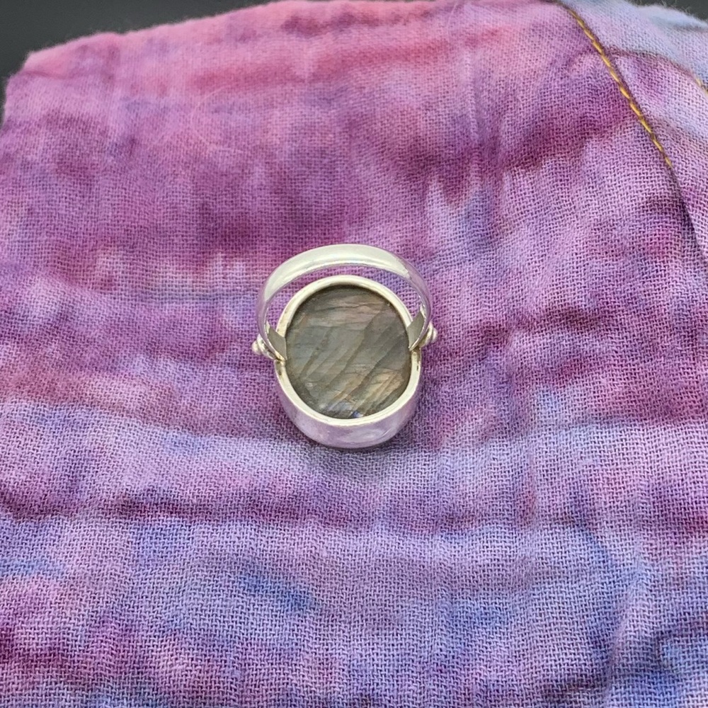 🌟925 SILVER & LABRADORITE RING - Picture 3 of 7